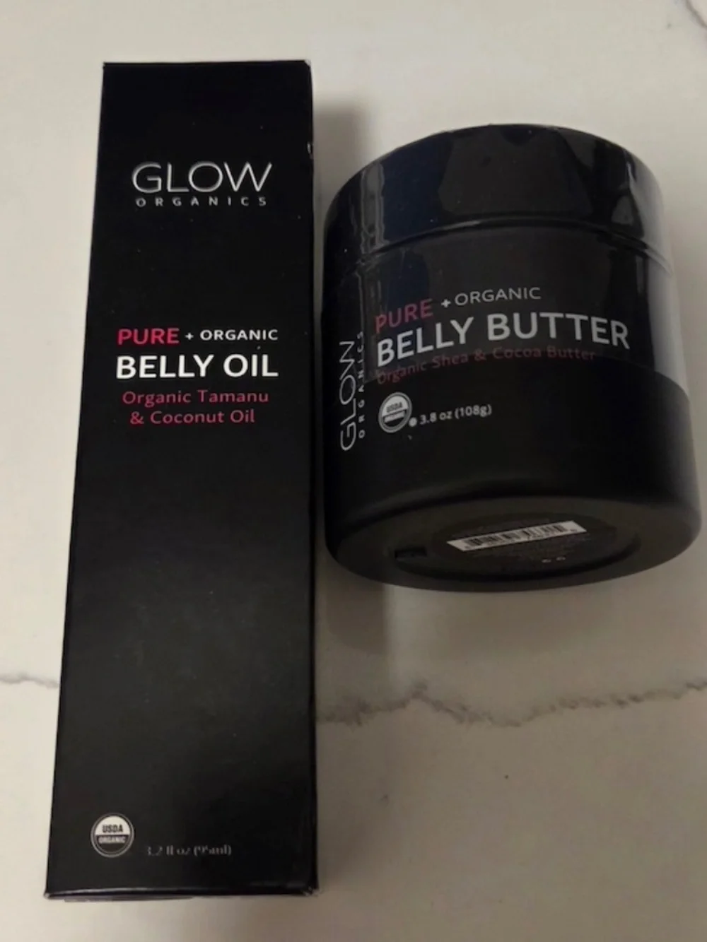 Glow Organics Pure Organic Belly Oil & Belly Butter Set